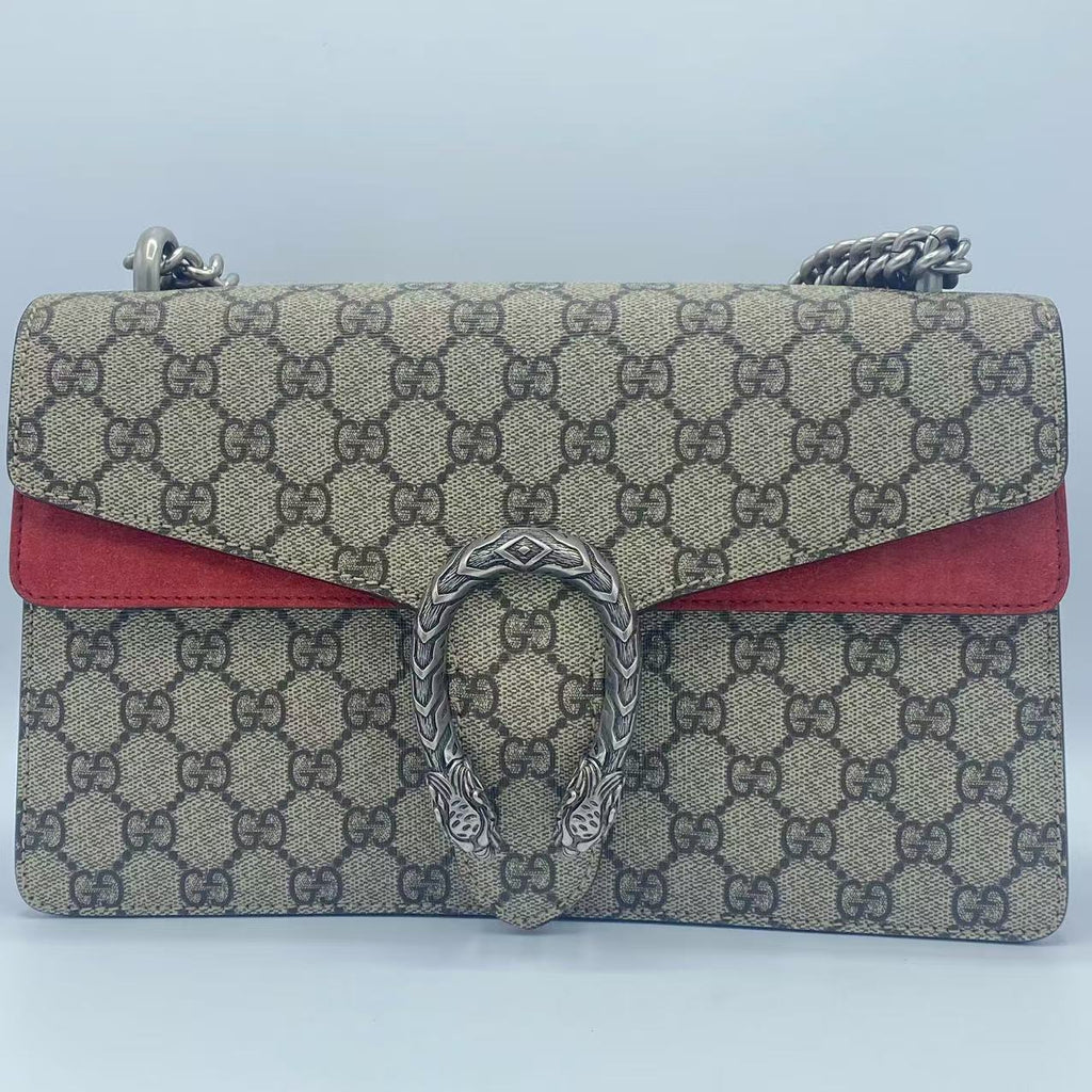 Gucci  GG Supreme Monogram Dionysus Shoulder Bag Red