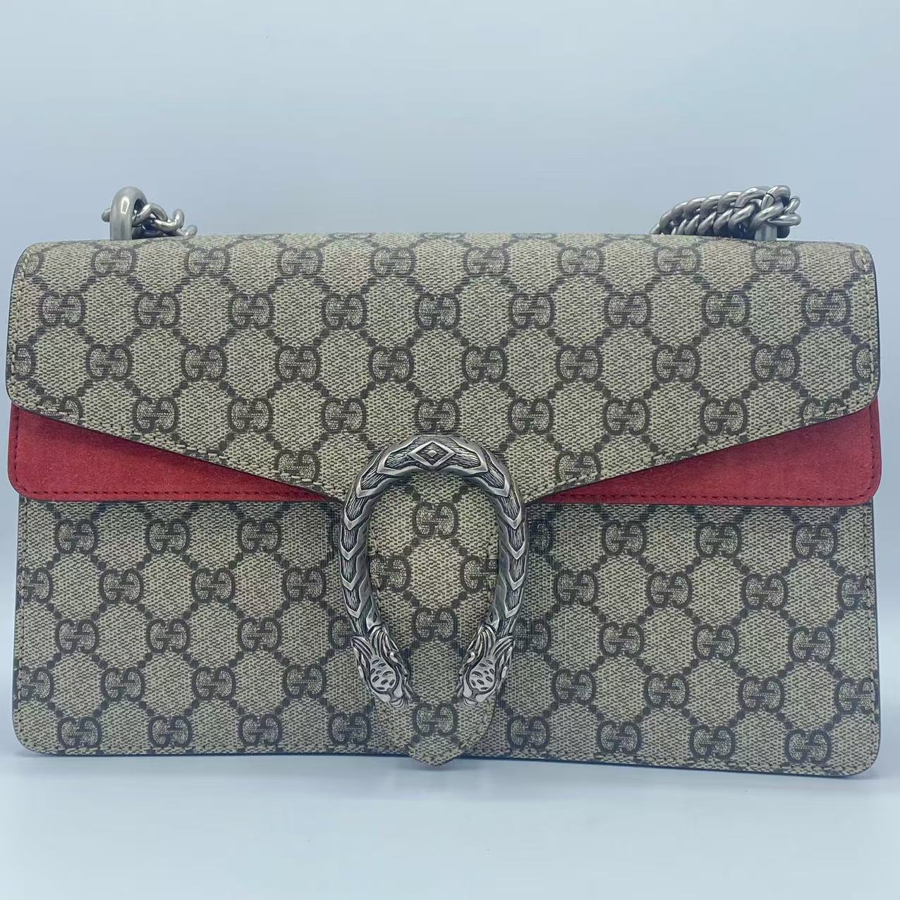 Gucci  GG Supreme Monogram Dionysus Shoulder Bag Red