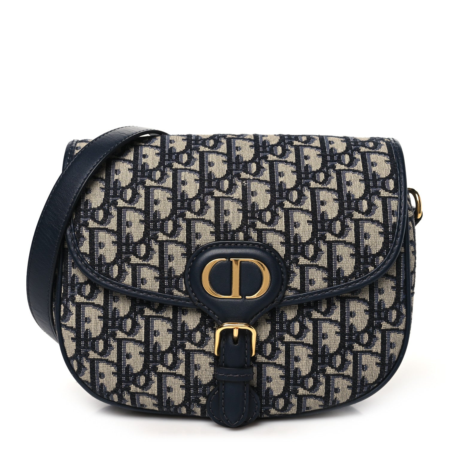 Oblique Medium Bobby Flap Shoulder Bag Blue Twins