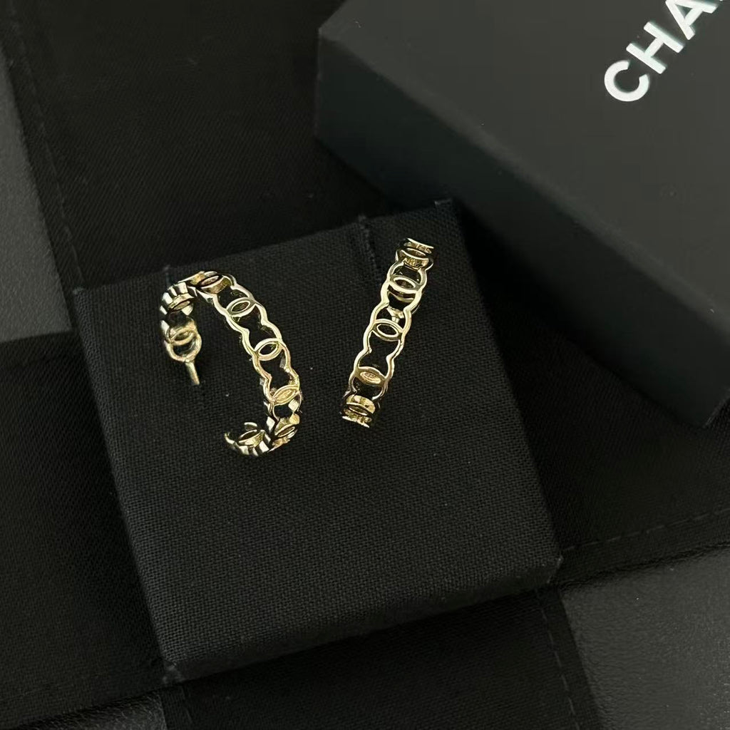 Chanel 2021 CC Hoop Earrings twins LDJ4472