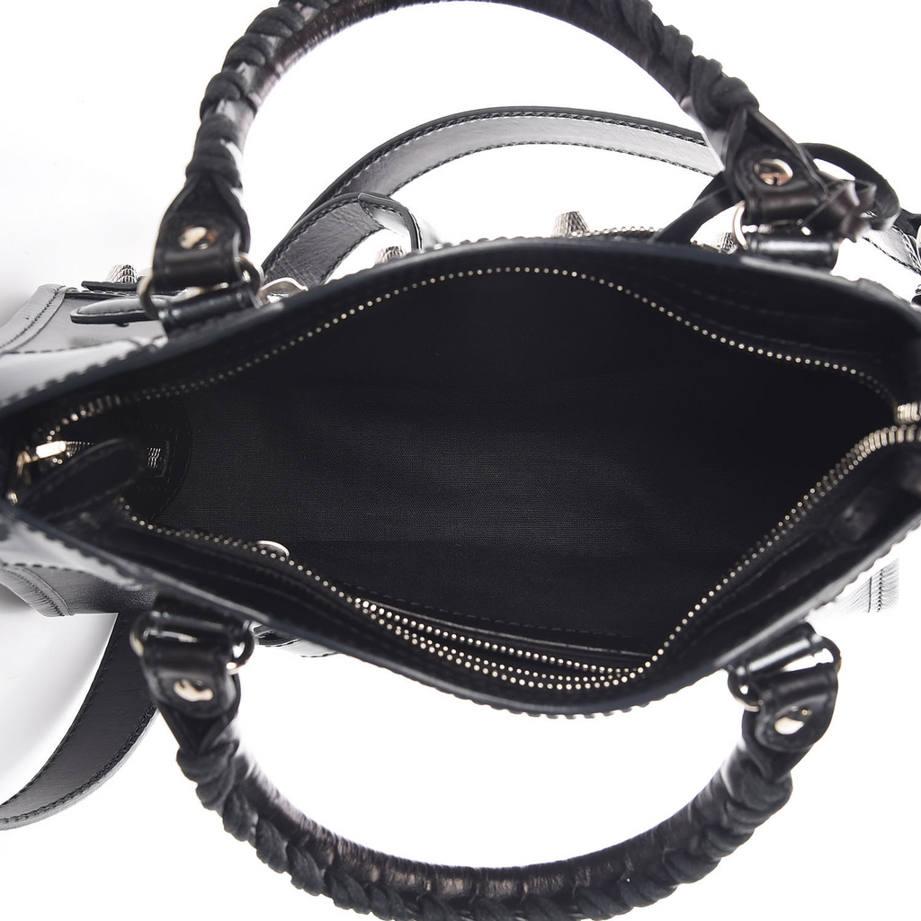 Smooth Calfskin Metallic Patent Giant 12 Silver Hardware Mini City Twins