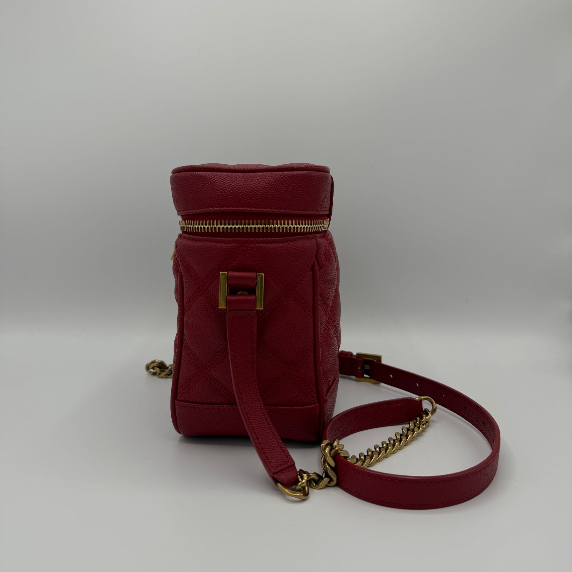 Grain de Poudre Quilted 80's Vanity Bag Red