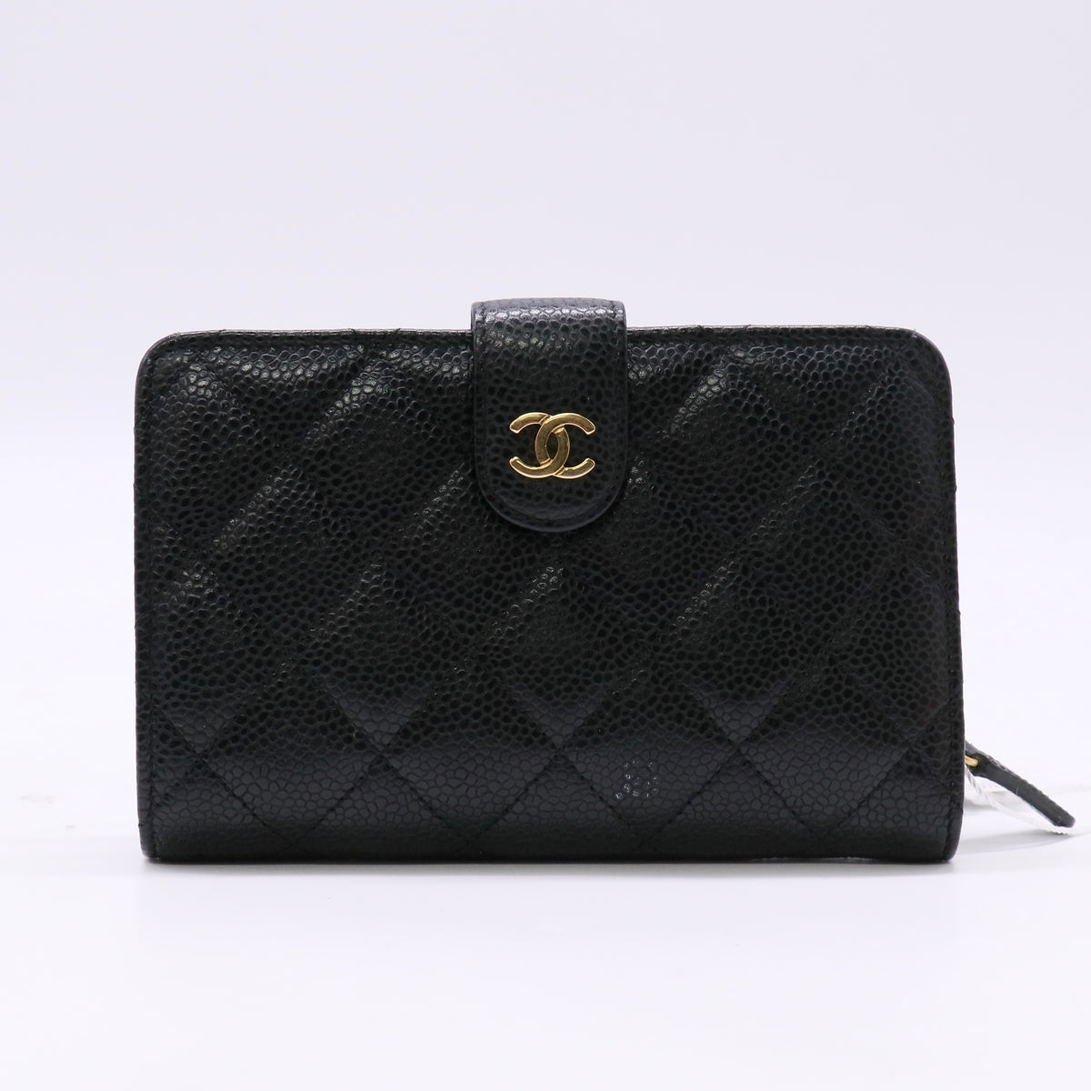 Chanel Classic Caviar Medium French Flap Wallet Black Twins LDZ1331