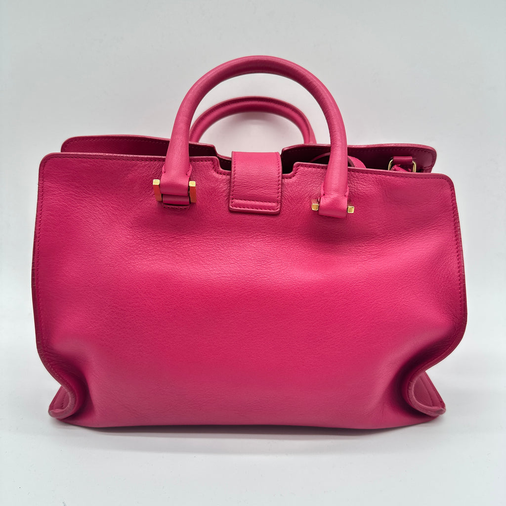 Classic Y Cabas Leather Medium Pink