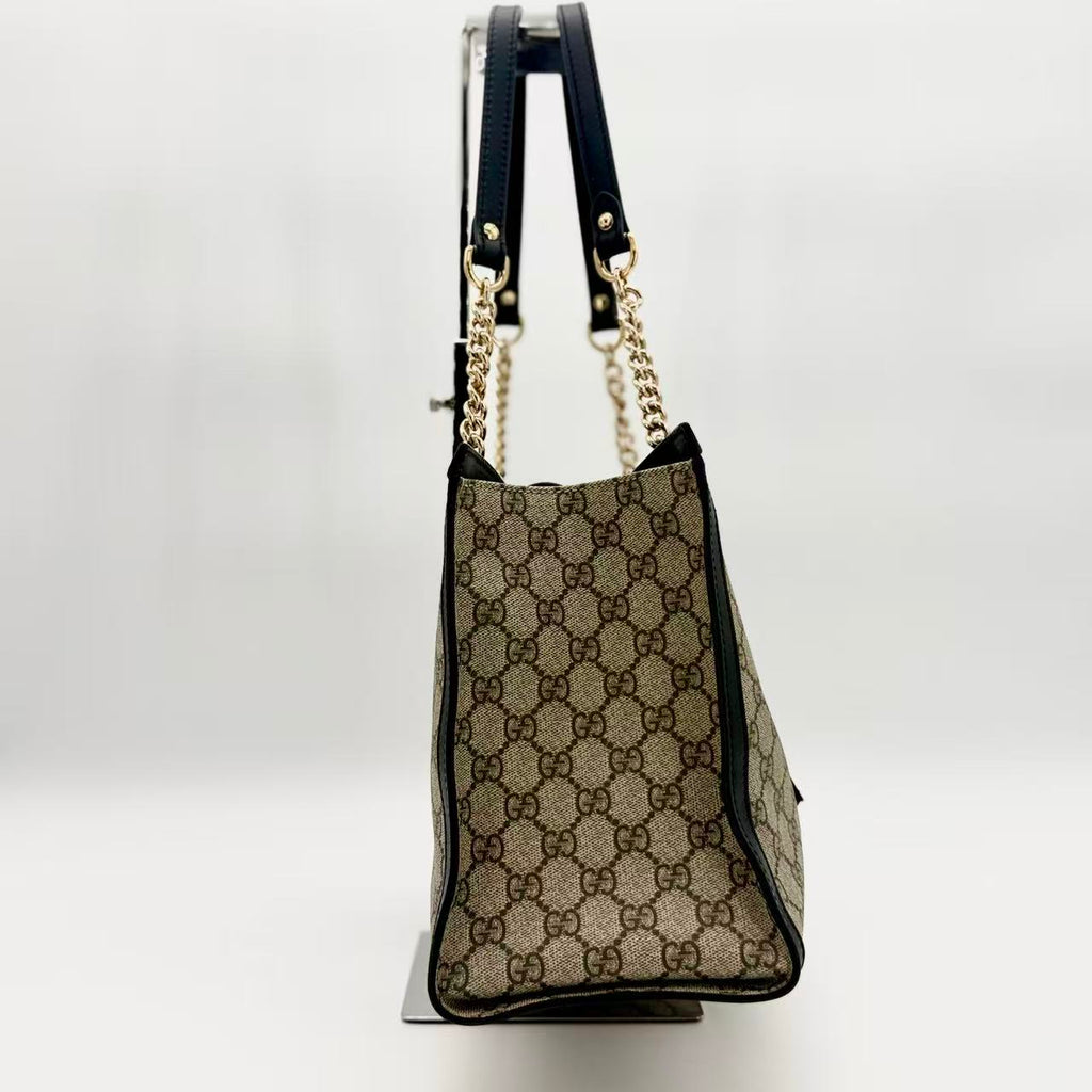 Padlock Chain Tote GG Coated Canvas with Leather Medium