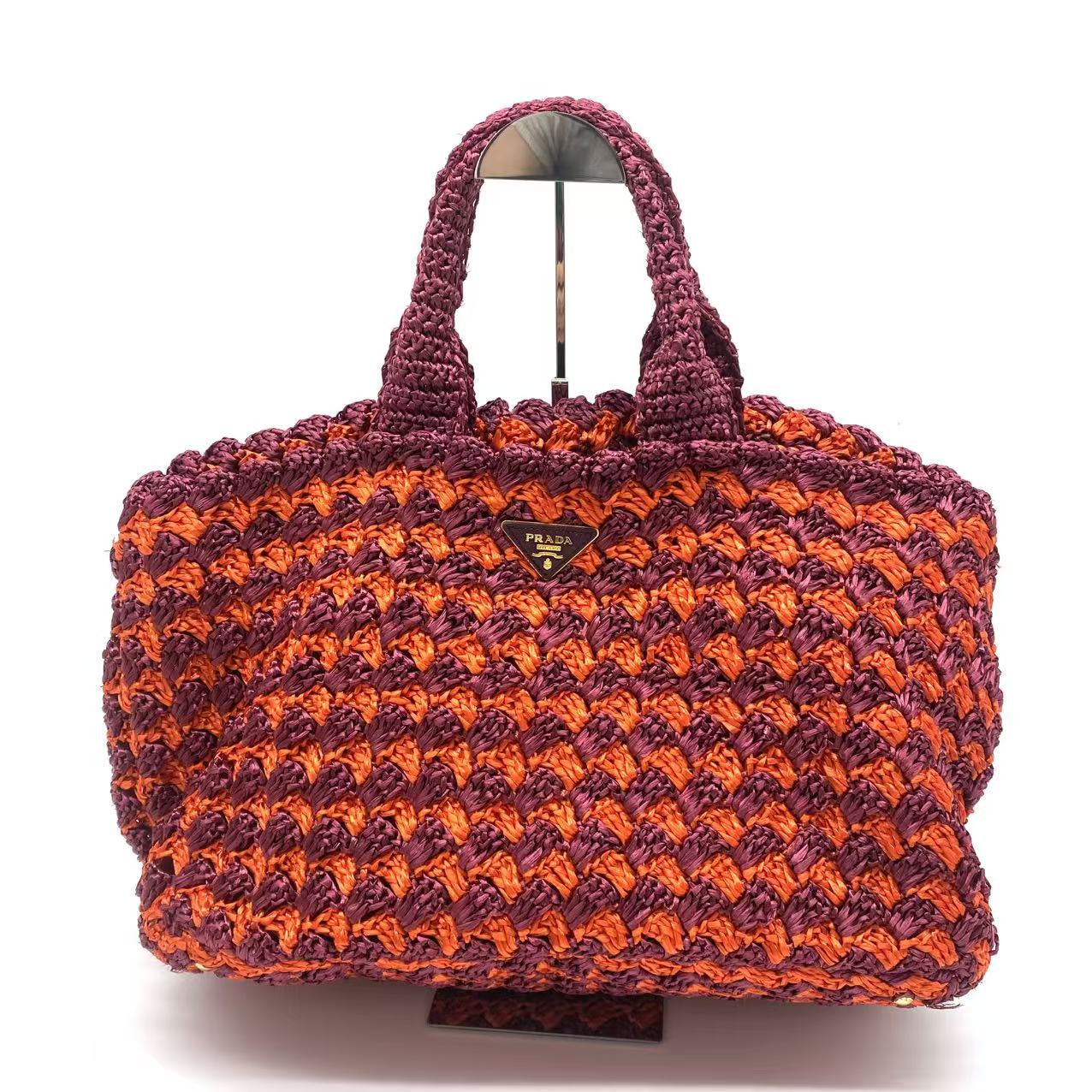 Raffia Big Tote Bag Orange