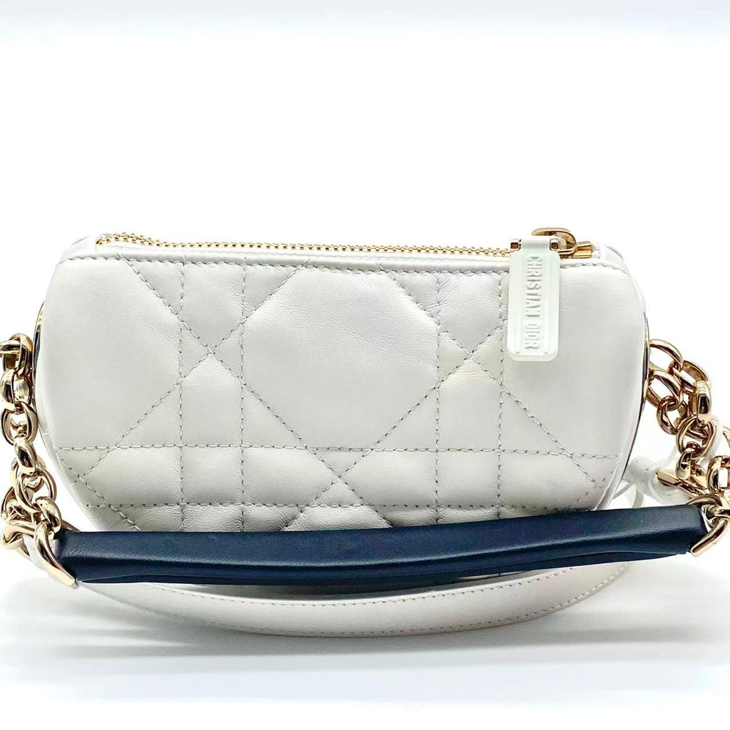Lambskin Cannage Small Dior Vibe Hobo Bag Cloud