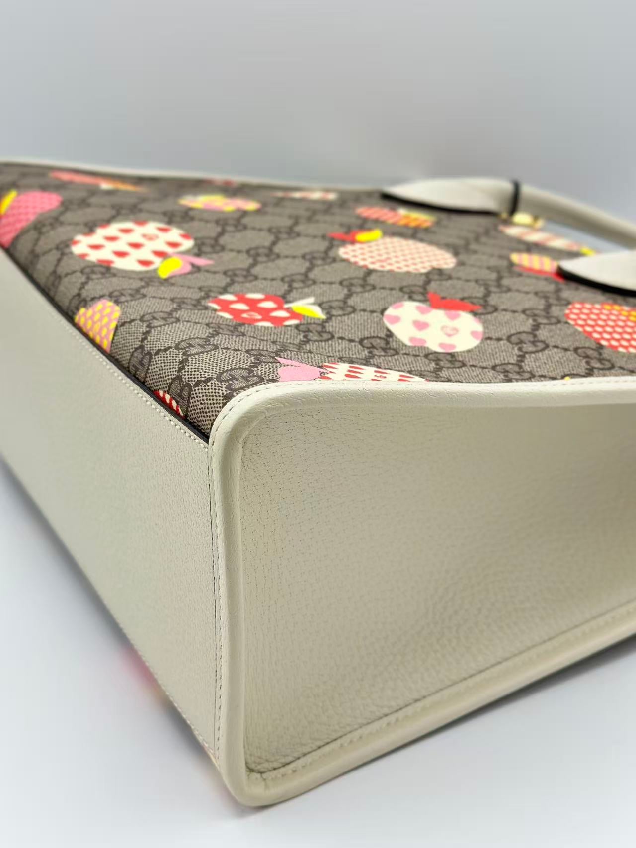 Structured Top Handle Open Tote Printed GG Coated Canvas Small