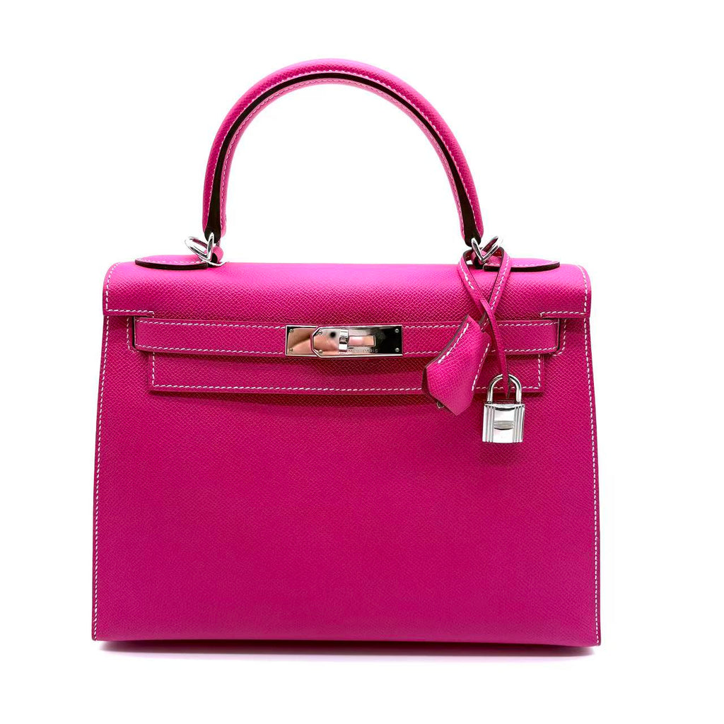 Kelly Handbag Rose Pourpre Epsom with Palladium Hardware 28
