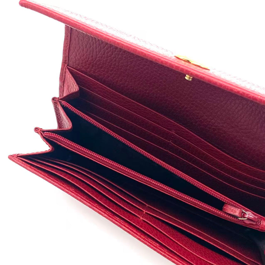 Long Wallet GG MARMONT Leather Red