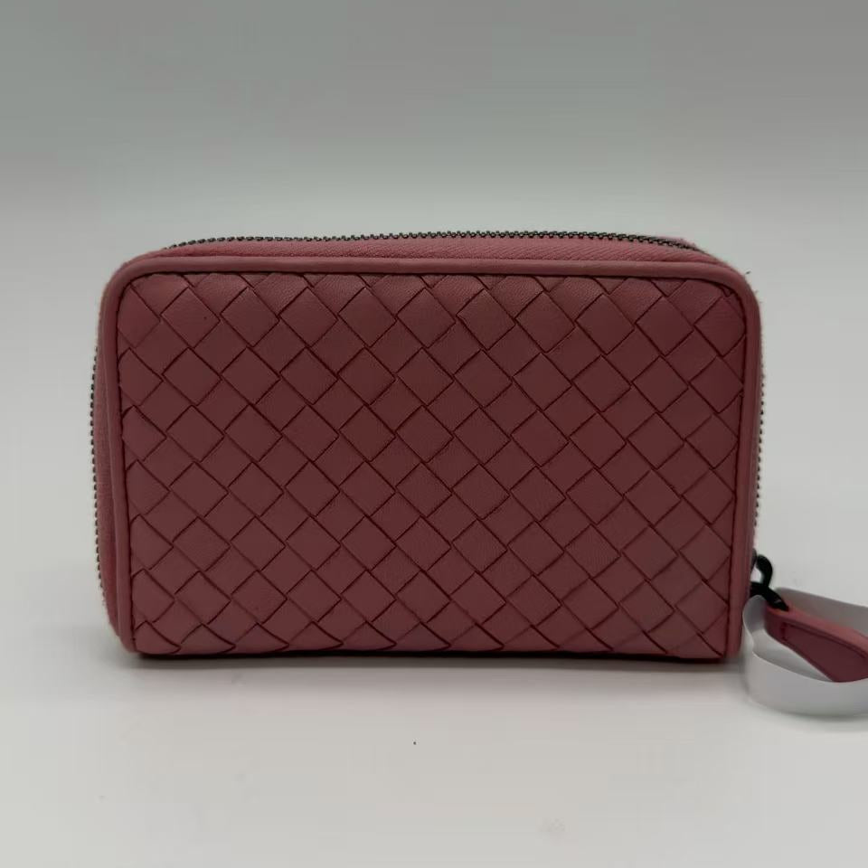 Red Intrecciato Zip Around Wallet twins W22720