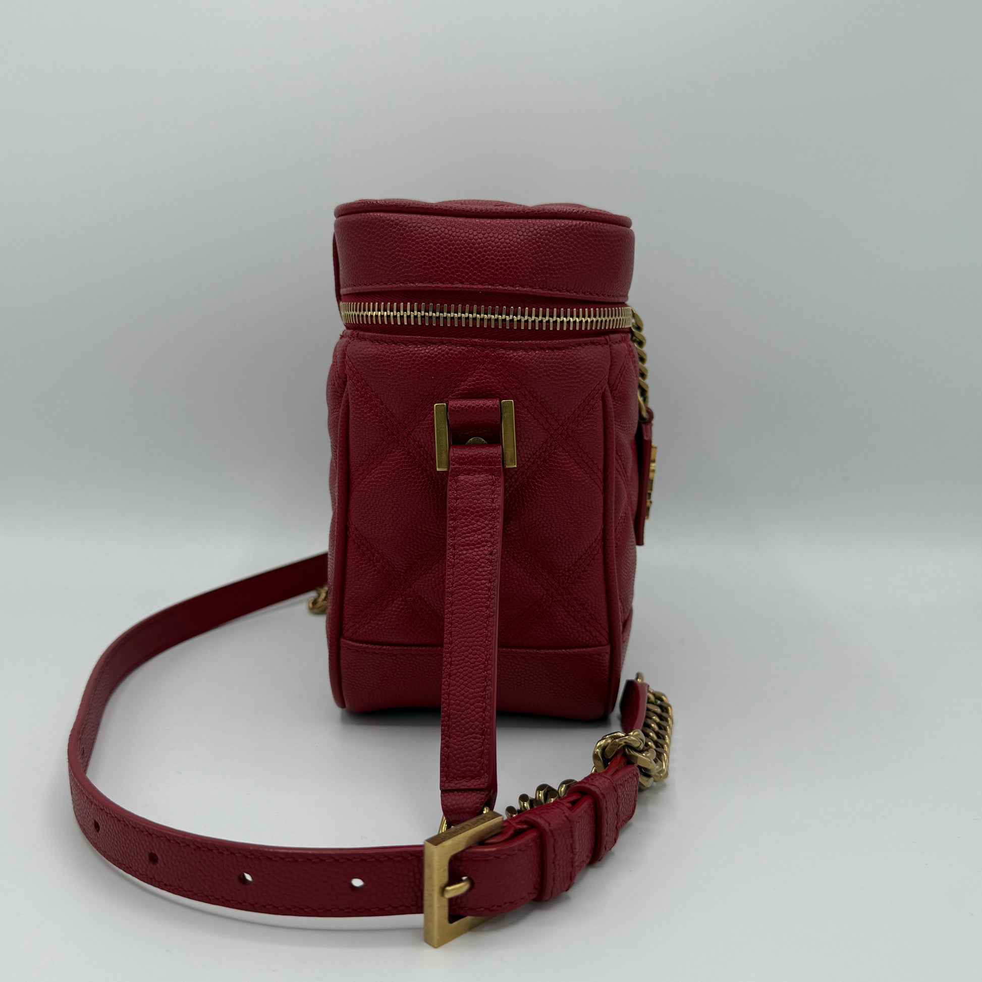 Grain de Poudre Quilted 80's Vanity Bag Red