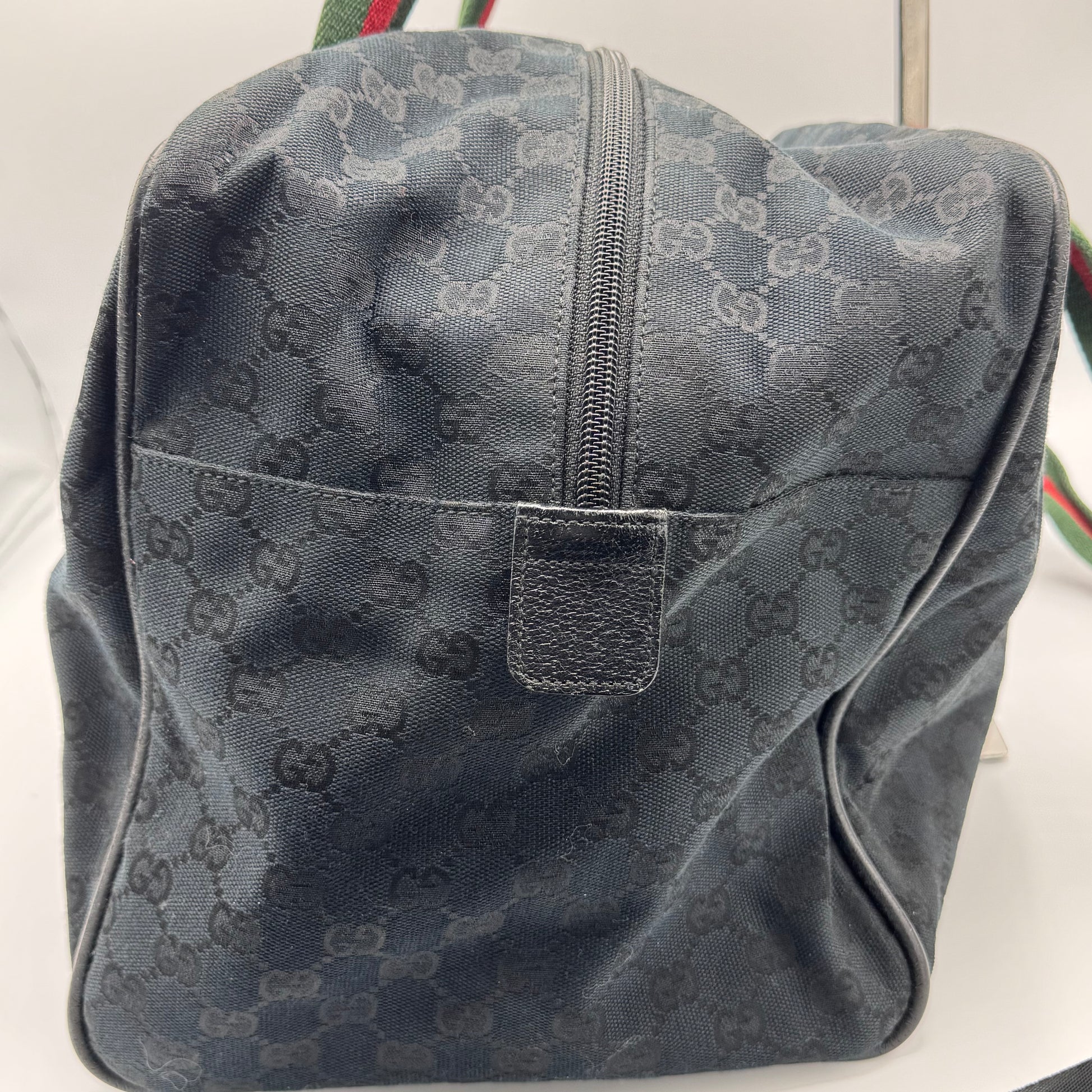"Gucci Web Carry On Duffle Bag GG Canvas"