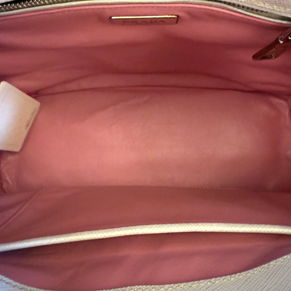 Saffiano Small Bi-Color Galleria Double Zip Tote Twins