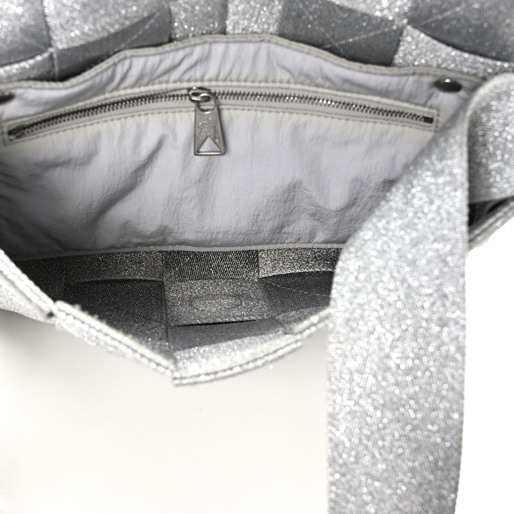 Webbing Maxi Intrecciato Cassette Bag Silver Twins