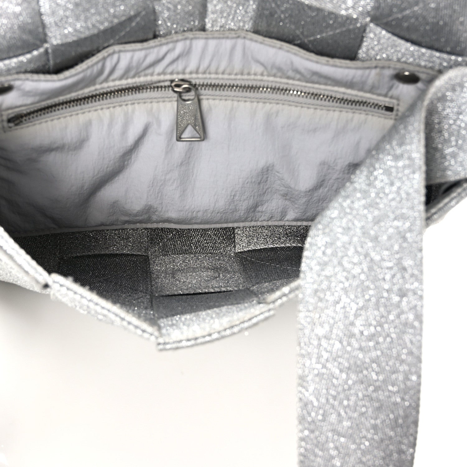 Webbing Maxi Intrecciato Cassette Bag Silver Twins