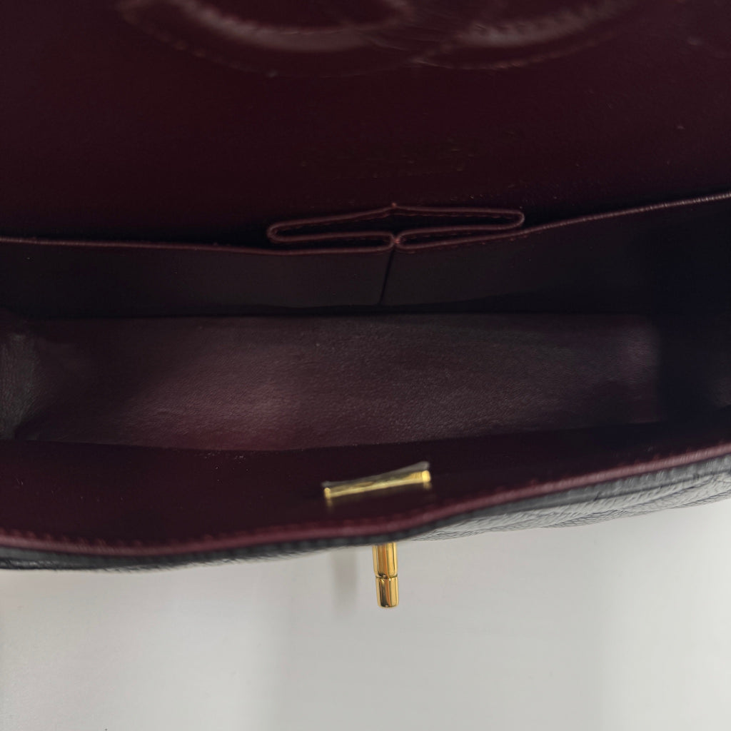 Classic double flap medium caviar black microchip