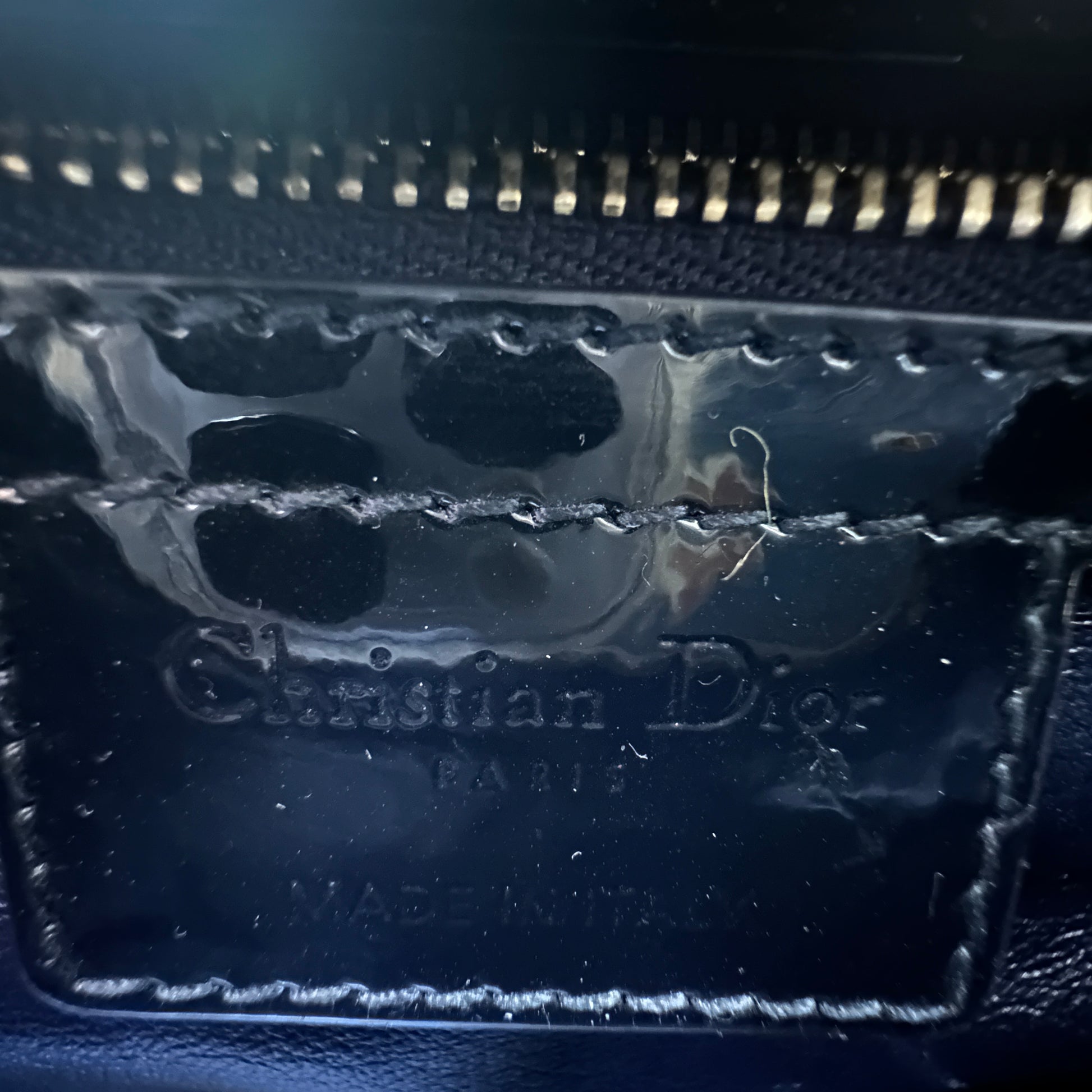 Lady Dior Bag Tweed with Patent Medium Twins