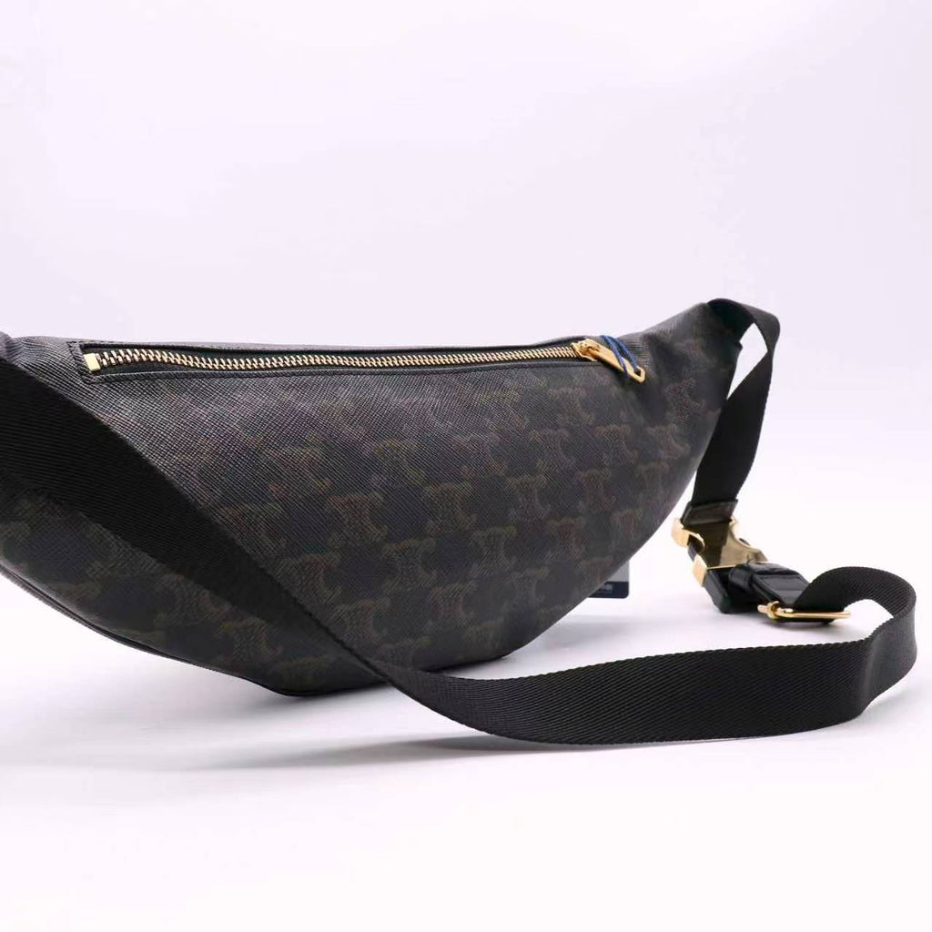 Celine Triomphe Canvas Belt Bag Black twins LDJ5428