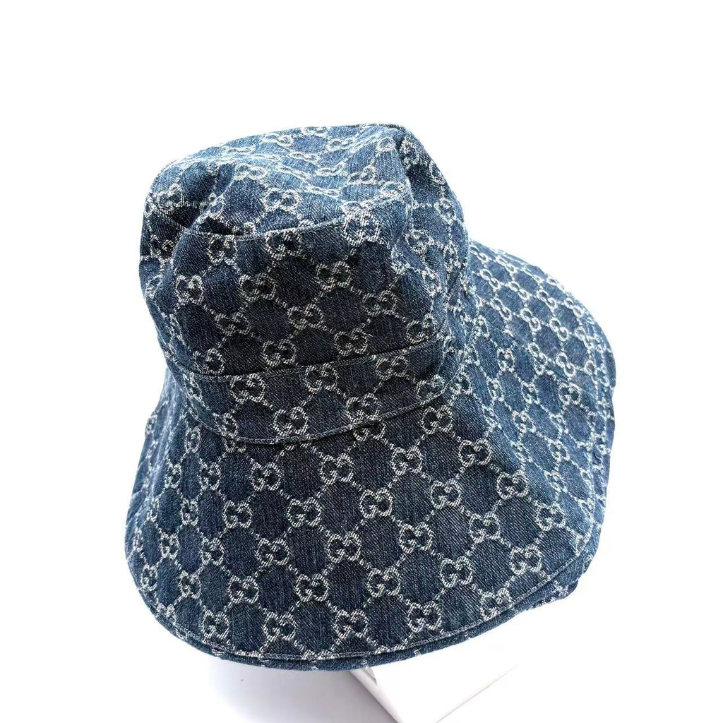 GG Denim Wide Brim Sun Hat