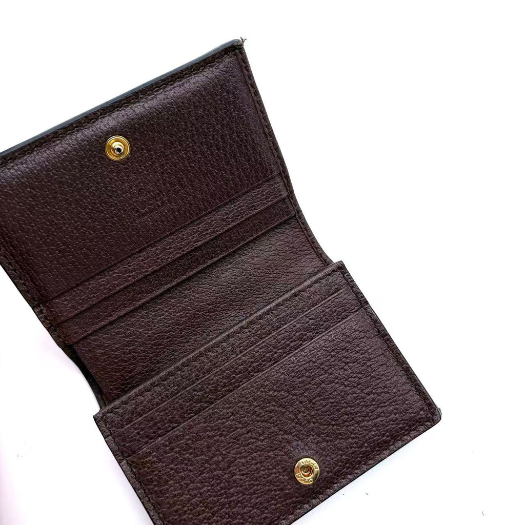 GG Supreme Monogram Web Ophidia Card Case Beige New Acero