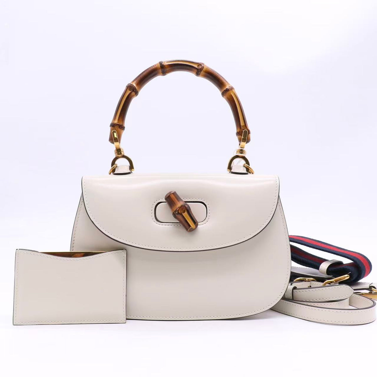 Gucci Bamboo 1947 Top Handle Bag Leather Small Twins LDZ1713