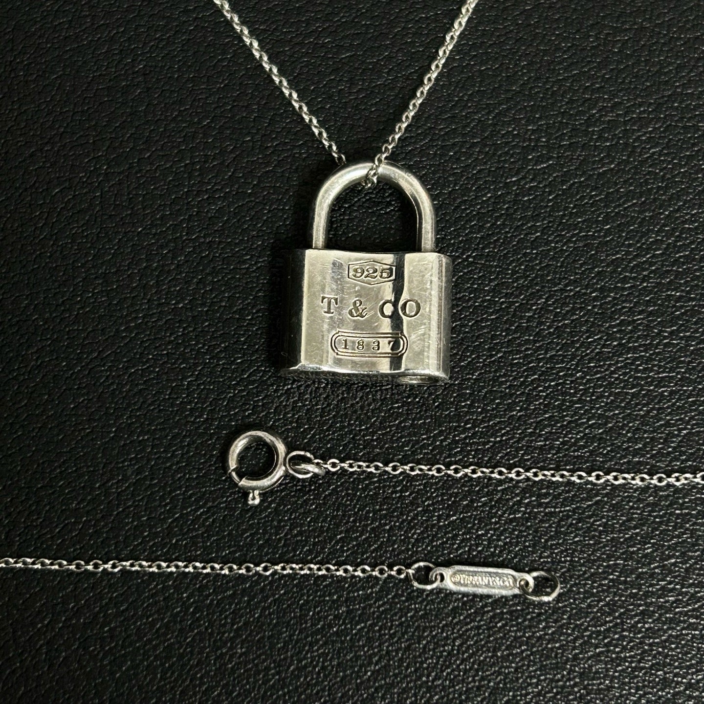 Tiffany & Co. Sterling Silver 1837 Lock Necklace Twins LDJ3448