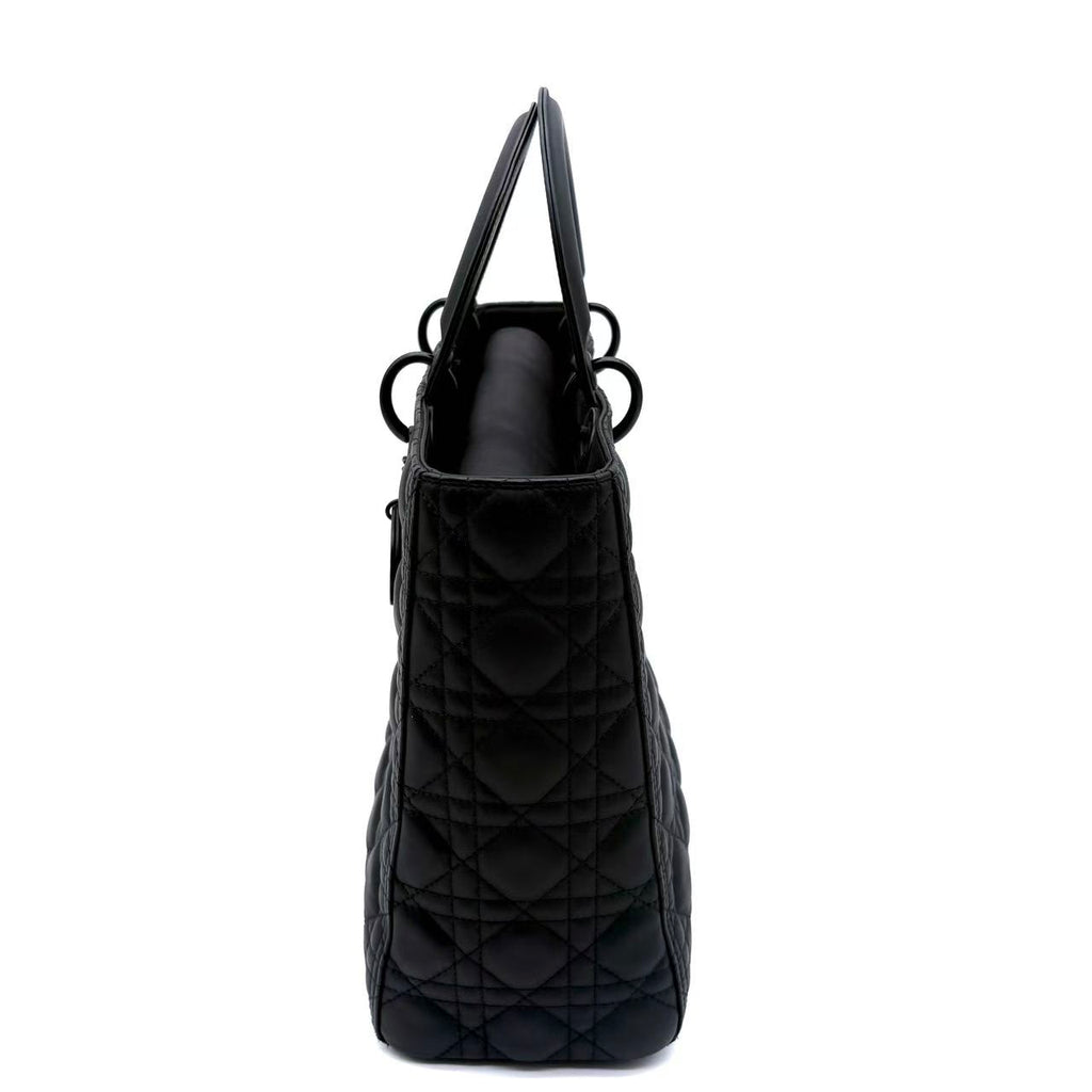Ultra Matte Lady Dior Bag Cannage Quilt Calfskin Large