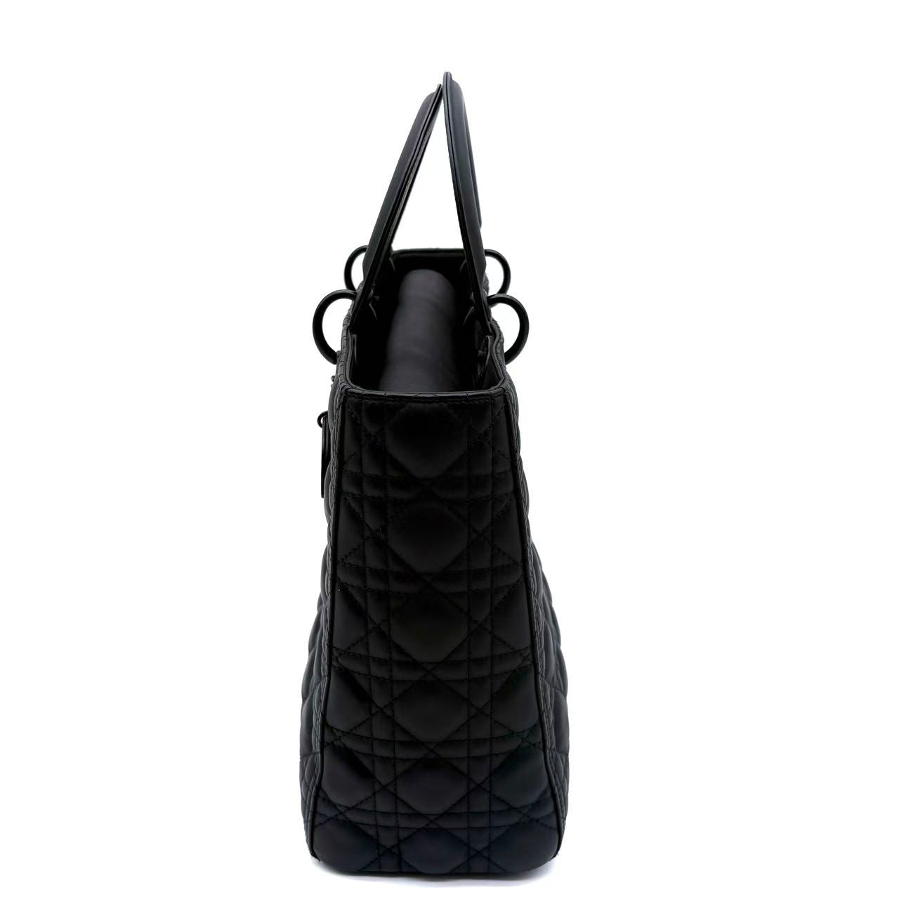 Ultra Matte Lady Dior Bag Cannage Quilt Calfskin Large