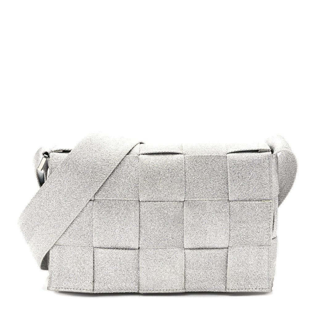 Webbing Maxi Intrecciato Cassette Bag Silver Twins