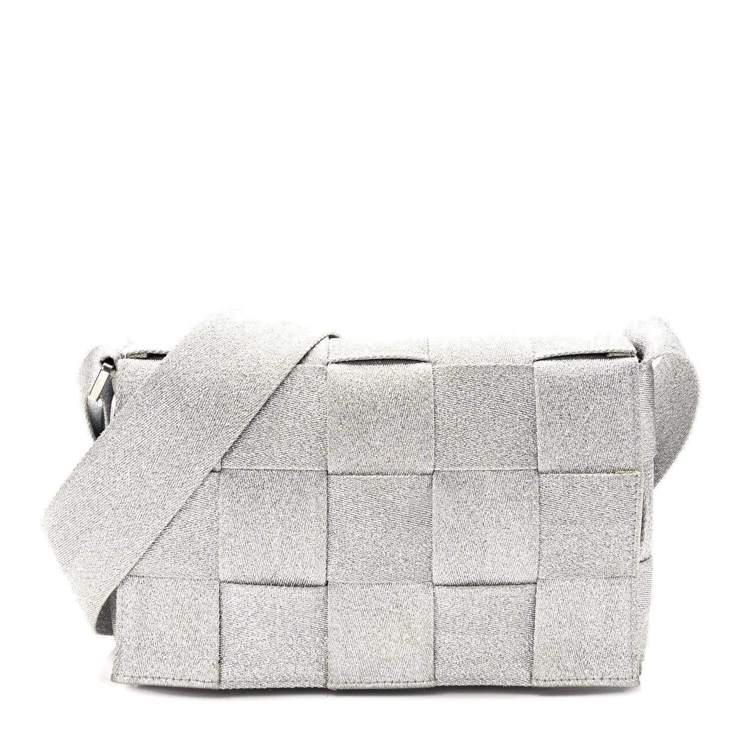 Webbing Maxi Intrecciato Cassette Bag Silver Twins