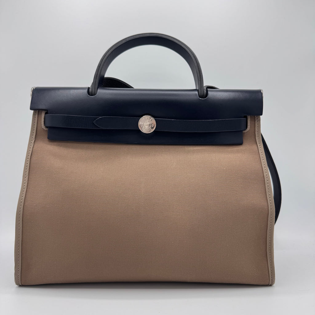 Hermes Herbag Zip Leather and Toile 31