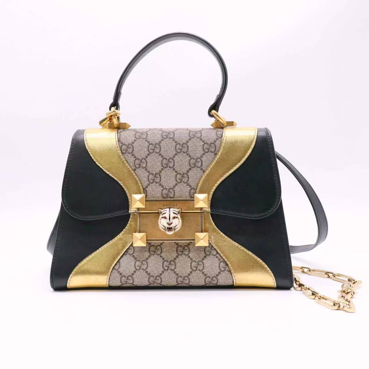 Osiride Top Handle Bag GG Coated Canvas and Leather Small Twins LDJ5744