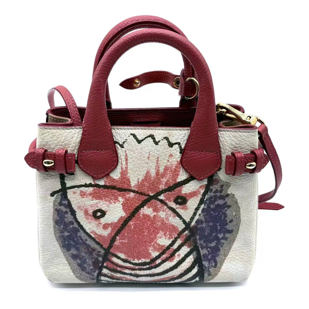Multicolor Printed Leather Banner Tote