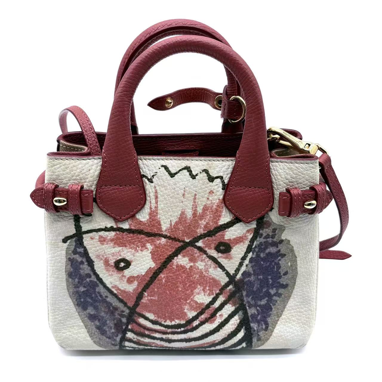 Multicolor Printed Leather Banner Tote