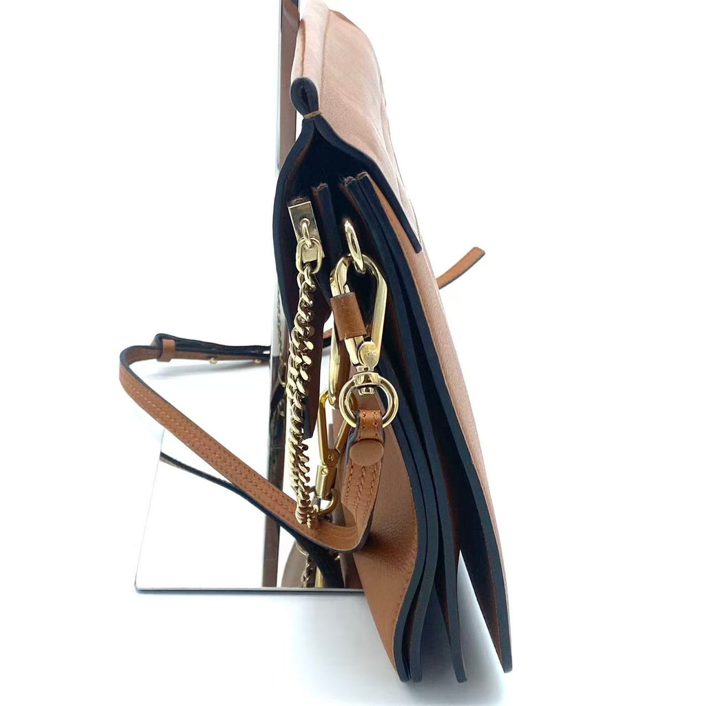 Chole Goatskin Medium Faye Shoulder Bag Caramel