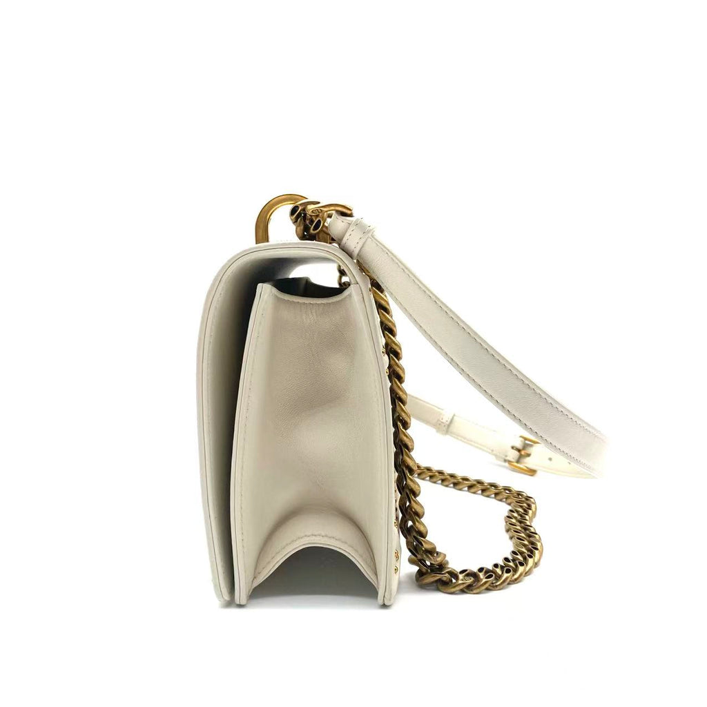 White Calfskin Cannage Diorama Small