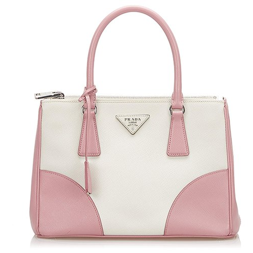 Saffiano Small Bi-Color Galleria Double Zip Tote Twins