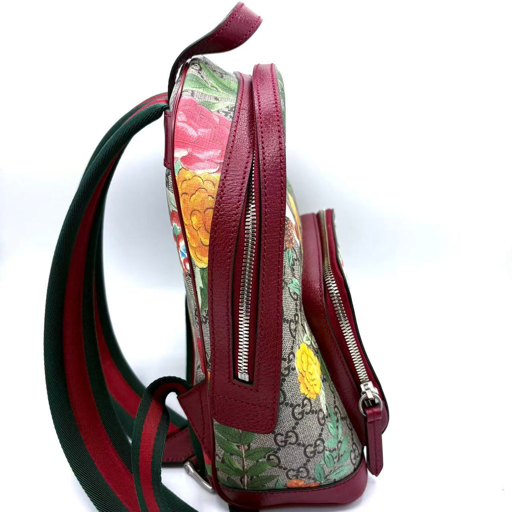 Zip Pocket Backpack Tian Print GG Coated Canvas Small