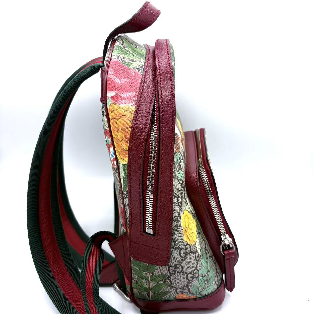 Zip Pocket Backpack Tian Print GG Coated Canvas Small