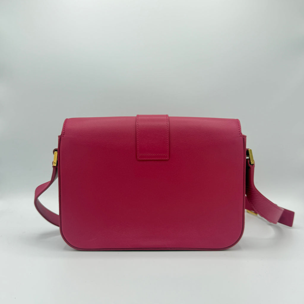 Calfskin Classic Y Satchel Fuchsia