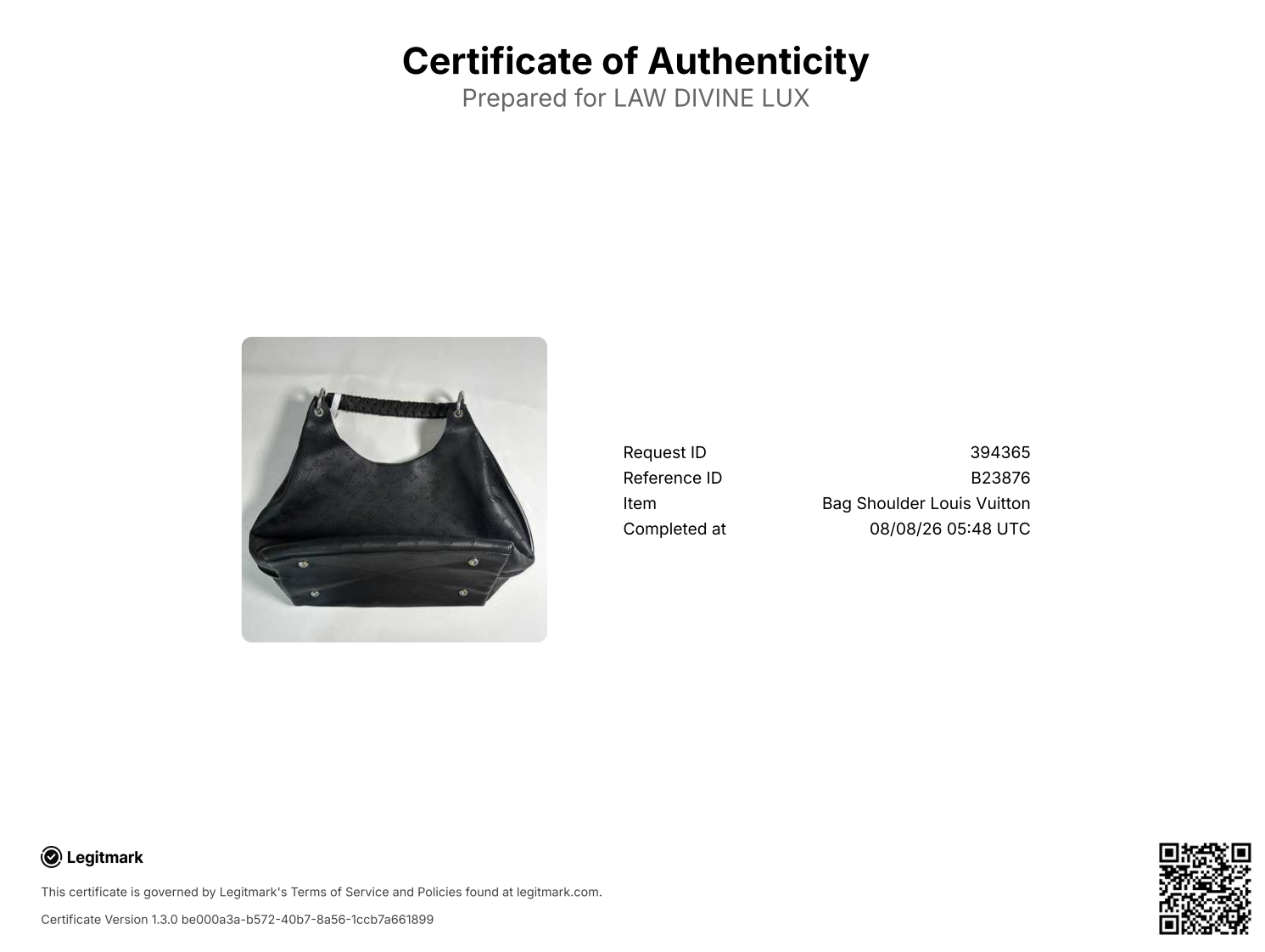 Louis Vuitton Mahina Carmel Hobo Black Twins B23876
