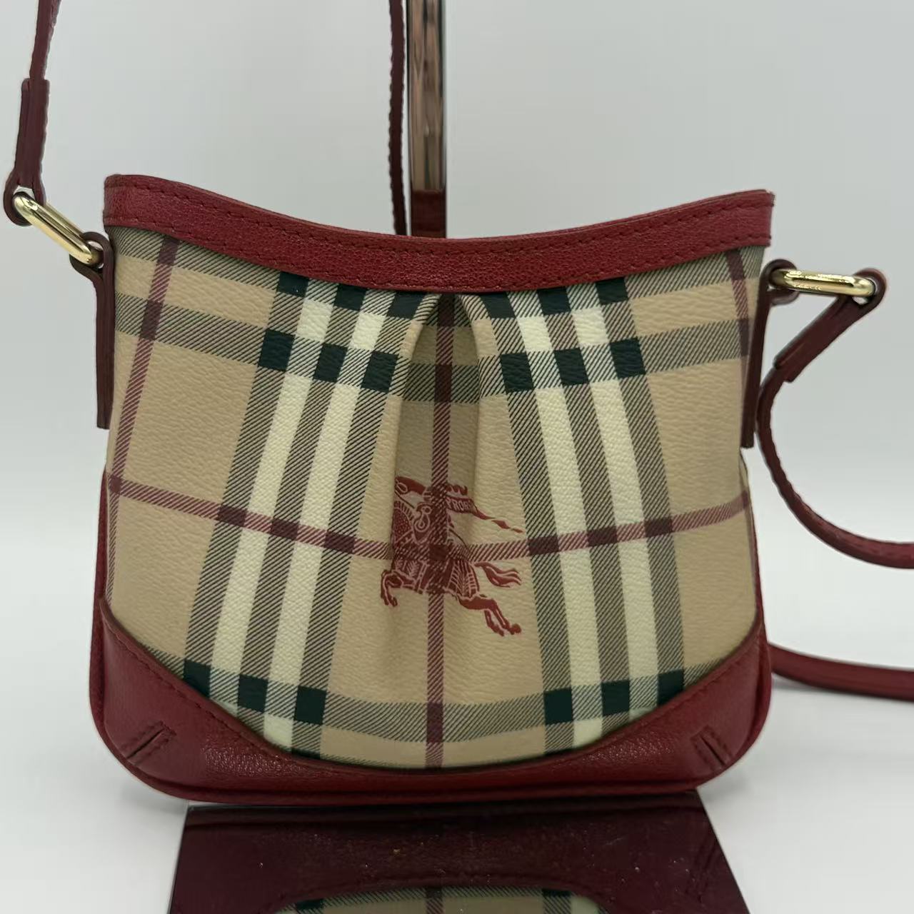 Nova Check Shoulder Bag Red Beige