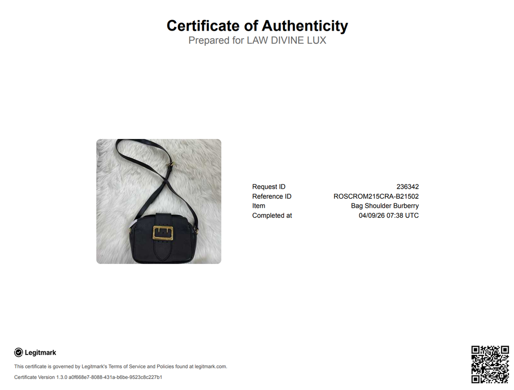 Burberry Black Grained Leather Small Buckle Crossbody Bag twins B21502