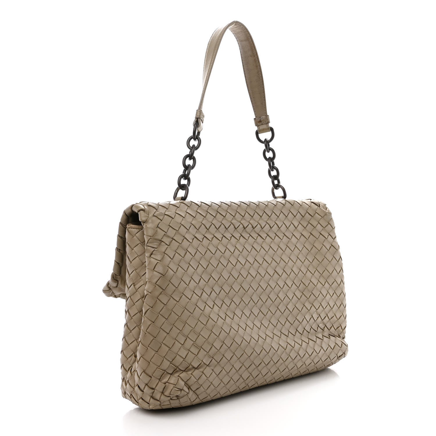 Nappa Intrecciato Olimpia Shoulder Bag Limestone Twins