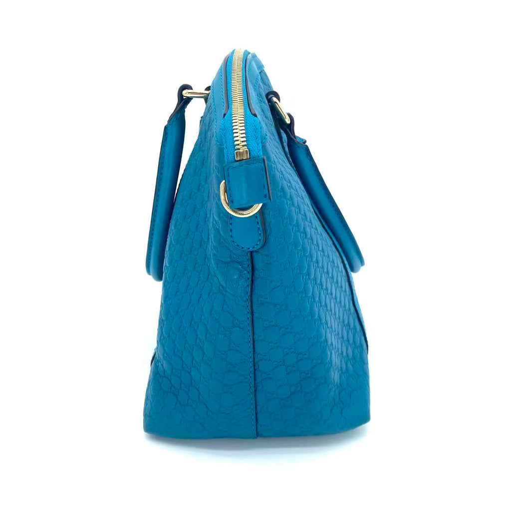 Soft Microguccissima Dome Satchel Deep Cobalt