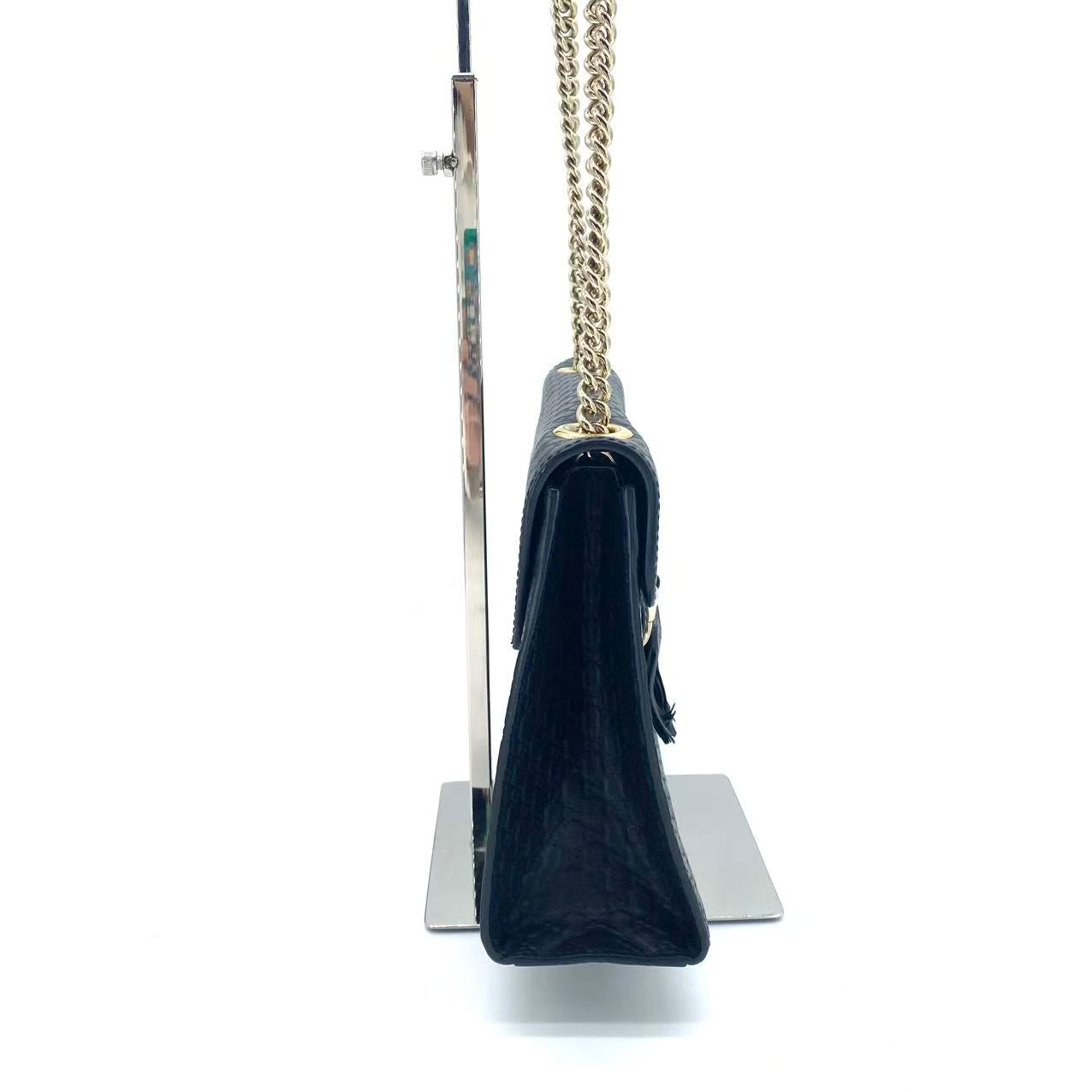 Microguccissima Medium Emily Chain Shoulder Bag Black