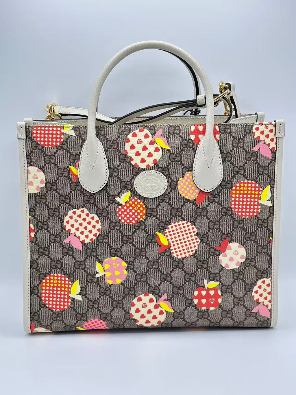 Structured Top Handle Open Tote Printed GG Coated Canvas Small