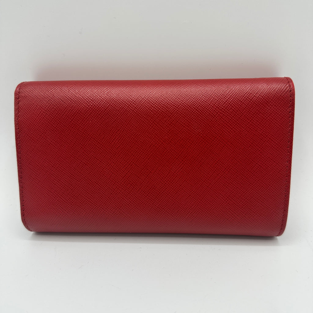 Saffiano Metal Flap Wallet Fuoco