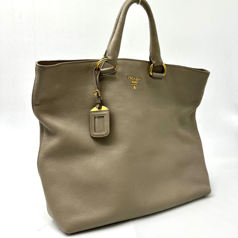 PRADA  Vitello Daino Shopping Tote Pomice